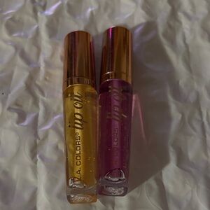 L.A. COLORS Lip Oil Duo — Yellow & Pink
